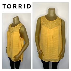 TORRID Yellow Sleeveless Flowy Top Women's 00 M L